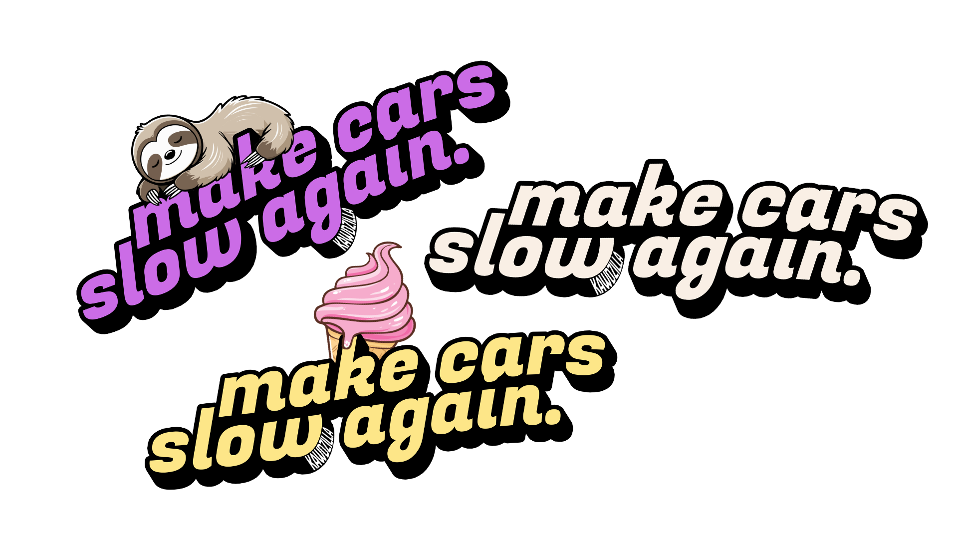 Make Cars Slow Again Sticker 3-Pack